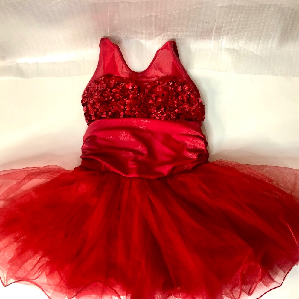 Ballerina Styled Red Sequin Special Occasion/Dance Outfit, Size 4T/5T